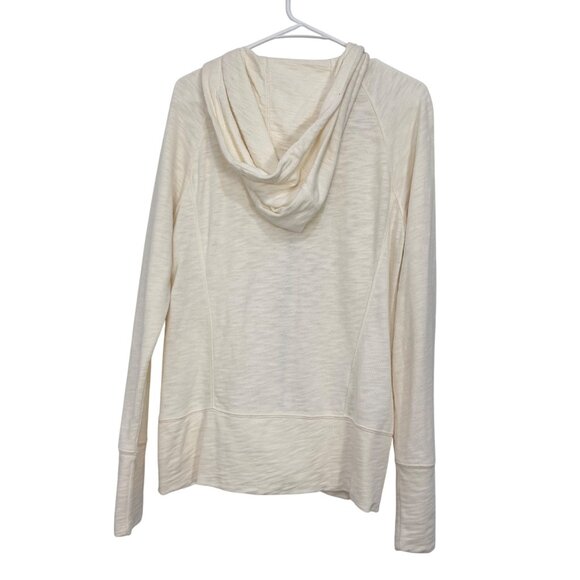 Eddie Bauer Womens SZ M Cream-Ivory Full Zip Hoodie Sweater Reglan Long Sleeve - Picture 7 of 13